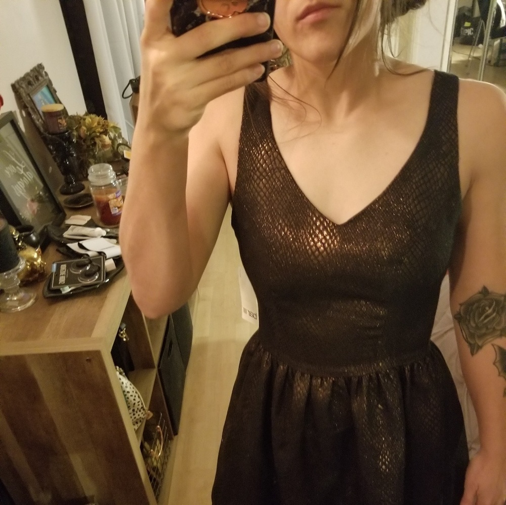 Bar III metallic cocktail dress
